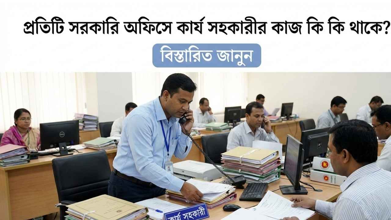 প্রতিটি সরকারি অফিসে কার্য সহকারীর কাজ কি কি থাকে?