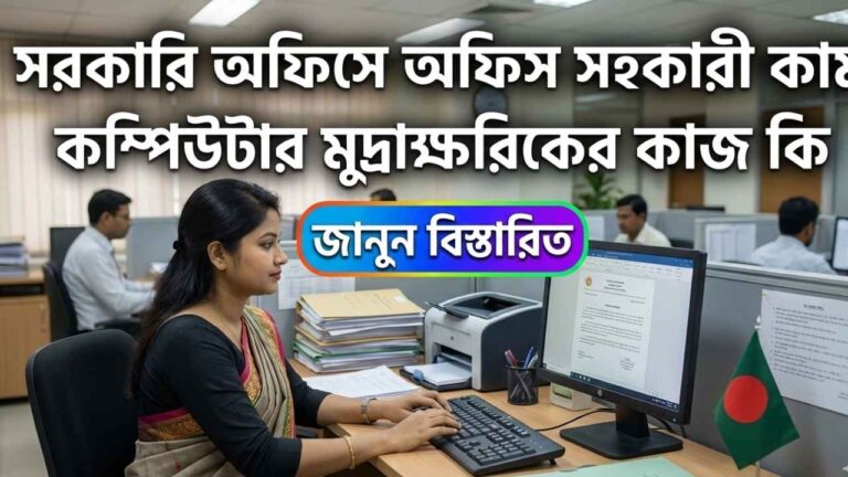সরকারি অফিসে অফিস সহকারী কাম কম্পিউটার মুদ্রাক্ষরিকের কাজ কি