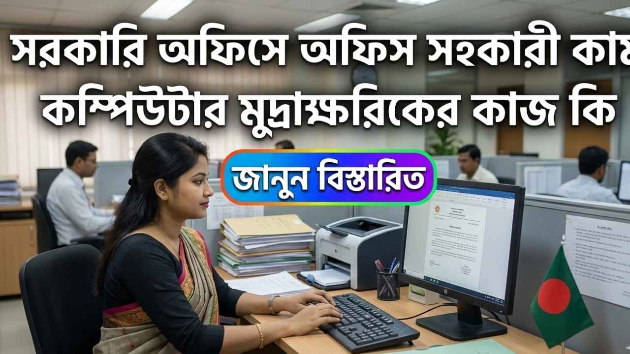 সরকারি অফিসে অফিস সহকারী কাম কম্পিউটার মুদ্রাক্ষরিকের কাজ কি