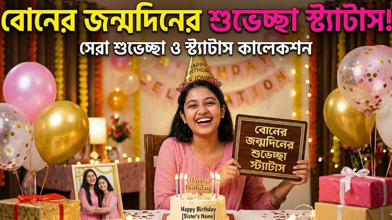 বোনের জন্মদিনের শুভেচ্ছা স্ট্যাটাস – সেরা মেসেজ ও ক্যাপশন